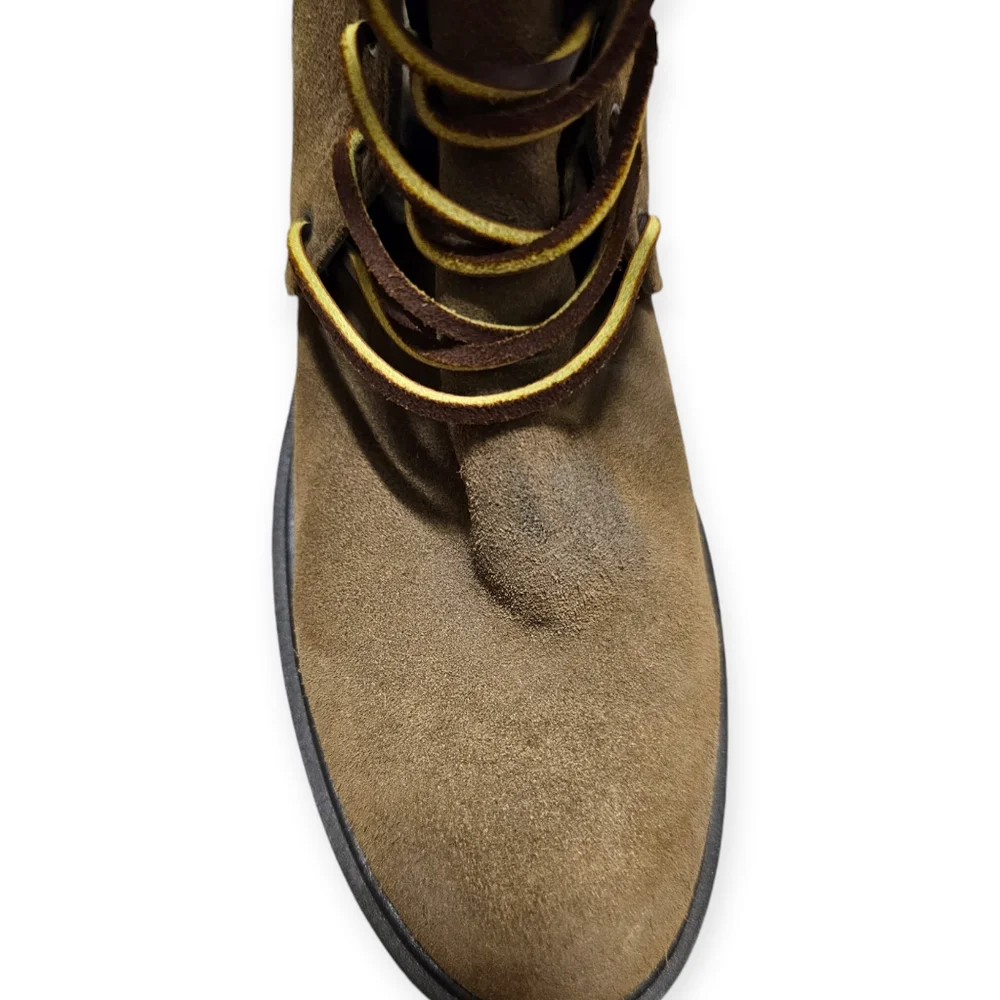 FREE PEOPLE Lace Up DYLAN Suede/Leather Chunky Heel Boot
